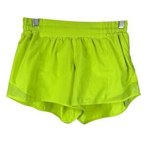 Lululemon Hotty Hot Short II Long 4" Lime Pop Women's Size 6 Good Condition